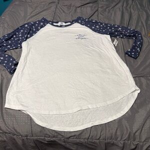 Old Navy Womens Raglan Shirt Size Xl New Stars And Stripes White And Navy